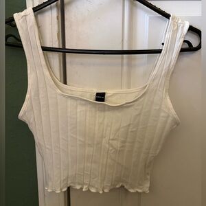 SHEIN White Ribbed Crop Top